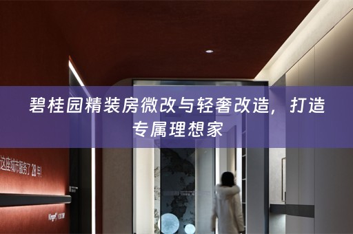 碧桂园精装房微改与轻奢改造，打造专属理想家