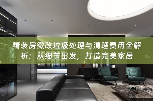 精装房微改垃圾处理与清理费用全解析：从细节出发，打造完美家居