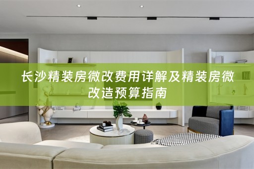 长沙精装房微改费用详解及精装房微改造预算指南
