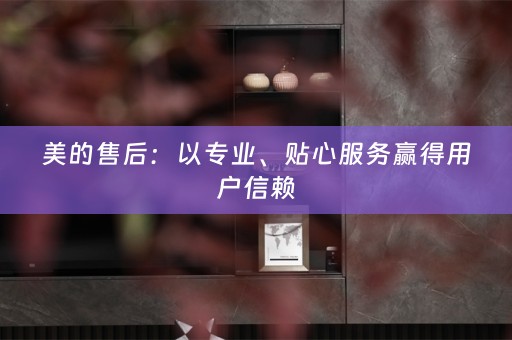 美的售后：以专业、贴心服务赢得用户信赖