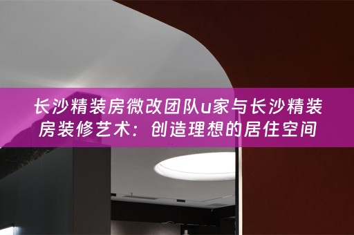 长沙精装房微改团队u家与长沙精装房装修艺术：创造理想的居住空间