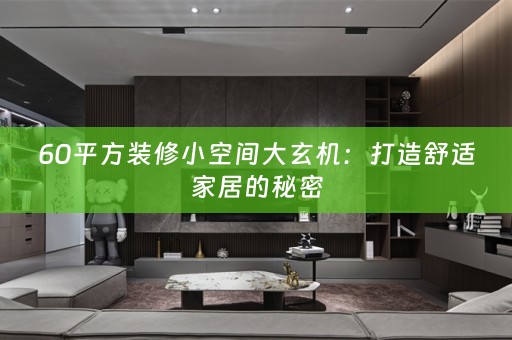 60平方装修小空间大玄机：打造舒适家居的秘密