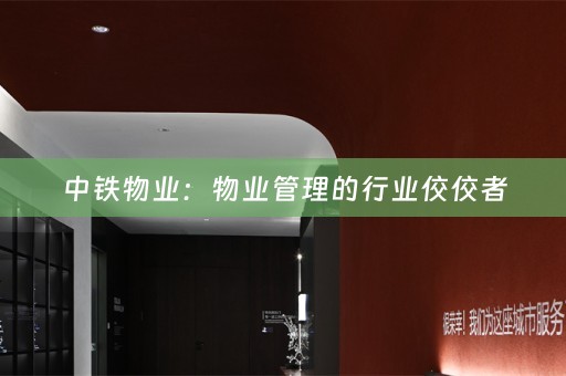 中铁物业：物业管理的行业佼佼者
