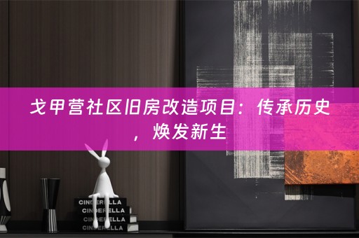 戈甲营社区旧房改造项目：传承历史，焕发新生
