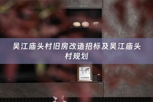 吴江庙头村旧房改造招标及吴江庙头村规划