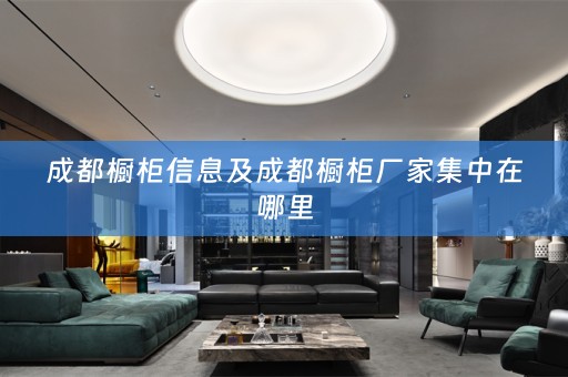 成都橱柜信息及成都橱柜厂家集中在哪里