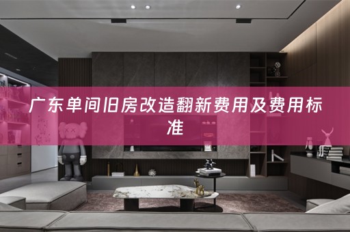 广东单间旧房改造翻新费用及费用标准