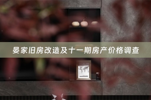 晏家旧房改造及十一期房产价格调查