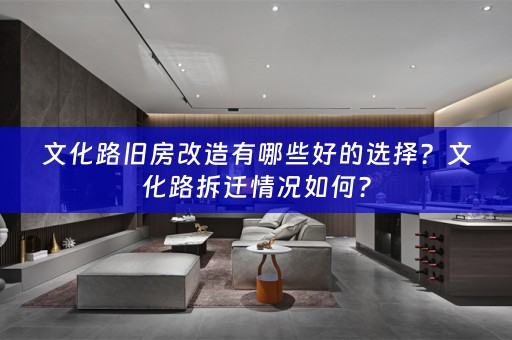 文化路旧房改造有哪些好的选择？文化路拆迁情况如何？