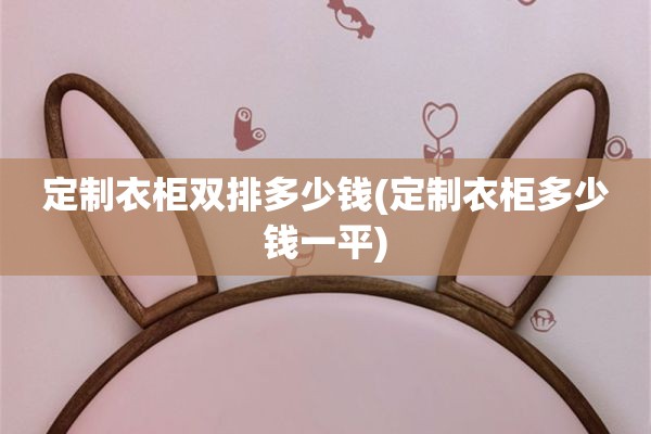 定制衣柜双排多少钱(定制衣柜多少钱一平)