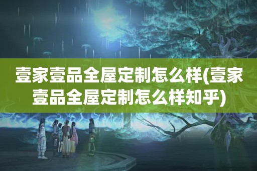 壹家壹品全屋定制怎么样(壹家壹品全屋定制怎么样知乎)