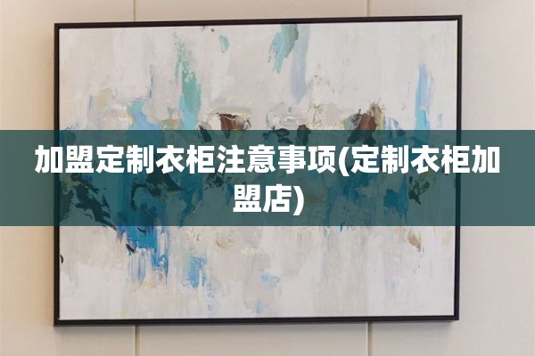 加盟定制衣柜注意事项(定制衣柜加盟店)